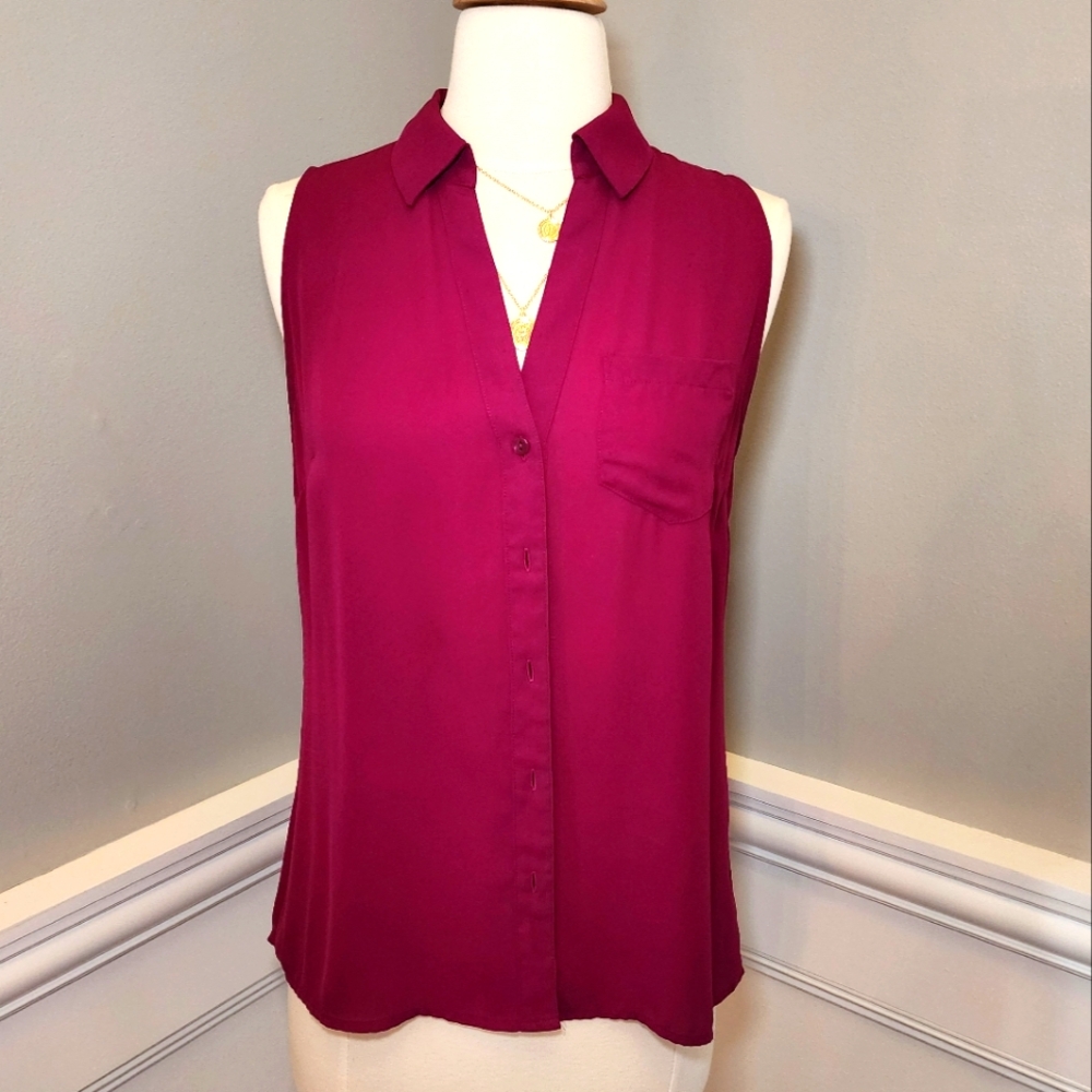The Limited Ashton Small Sleeveless Shirt Berry Pink